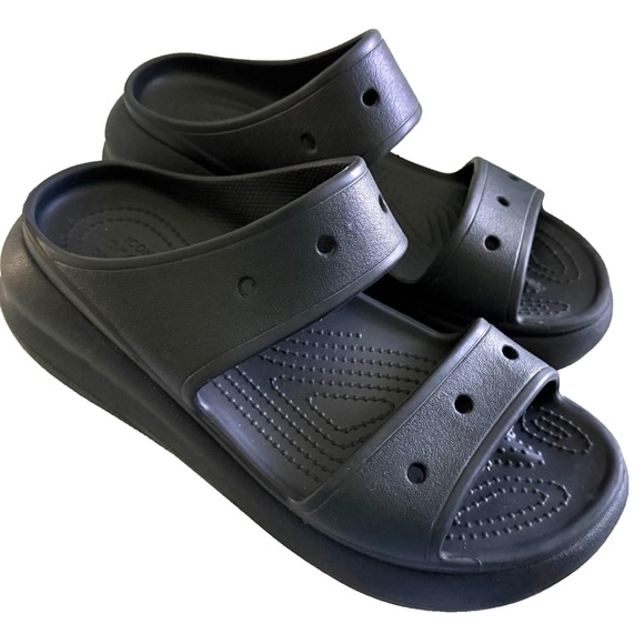 Crocs Classic Crush Sandal In Black US Size W9 M7 Unisex - Picture 1 of 12